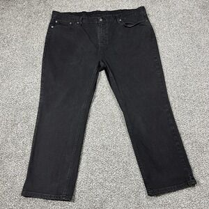 Levis 541 Jeans Mens 46x29 Black Athletic Tapered Dark Wash Stretch Denim